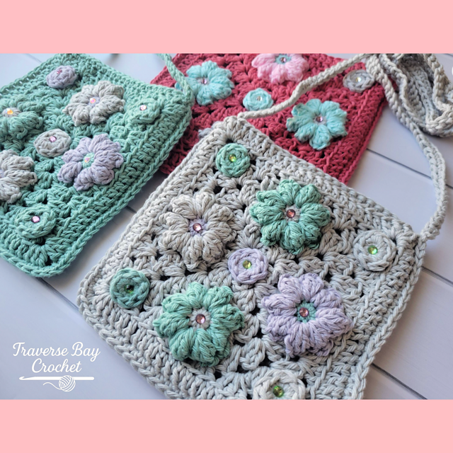 Embellished Flower Crossbody