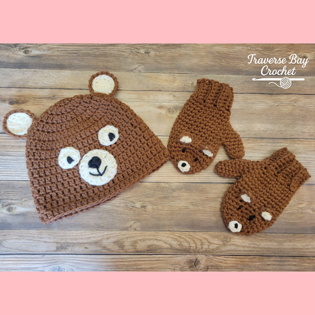 Bear Hat Mitten Set