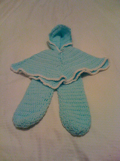 Hooded Poncho and Footed Pants