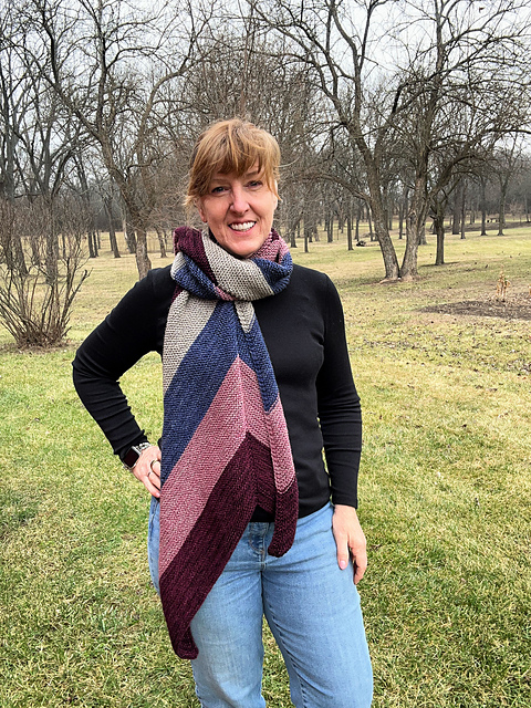 Riptide Rebel Asymmetrical Chevron Shawl
