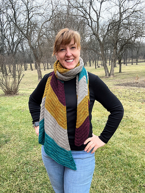 Crochet Riptide Rebel Asymmetrical Chevron Shawl