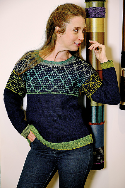 6900-G Cool Merino & Cotonella Mosaic Pullover