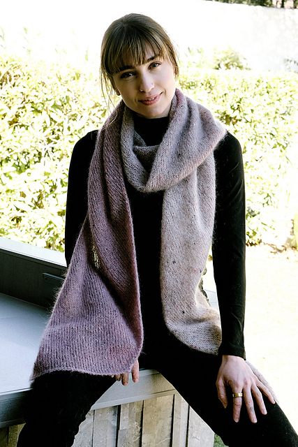 #7001-M Natural Superkid Tweed Diagonal Scarf