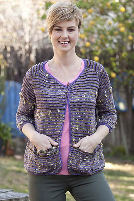 5201B 1 Row Striped Cardigan