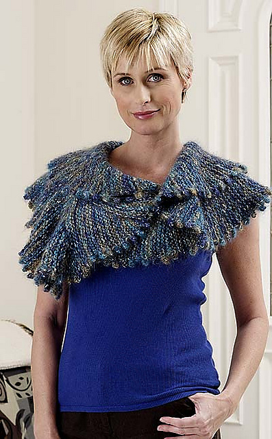 4203F Ruffled Butterfly Shoulder Wrap