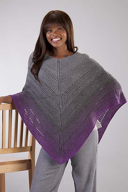 5300M Garter Eyelet Poncho