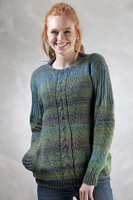 5301C Cabled Patchwork Pocket Pullover