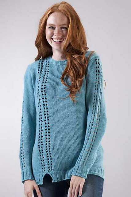 5301D Split Eyelet Cable Pullover