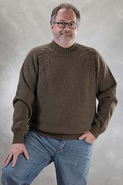 5301G Tweed Cabled Raglan Pullover