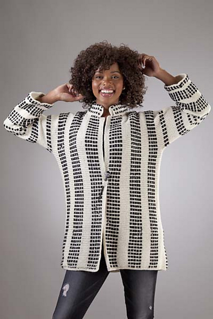 5302D Checkerboard Cardigan