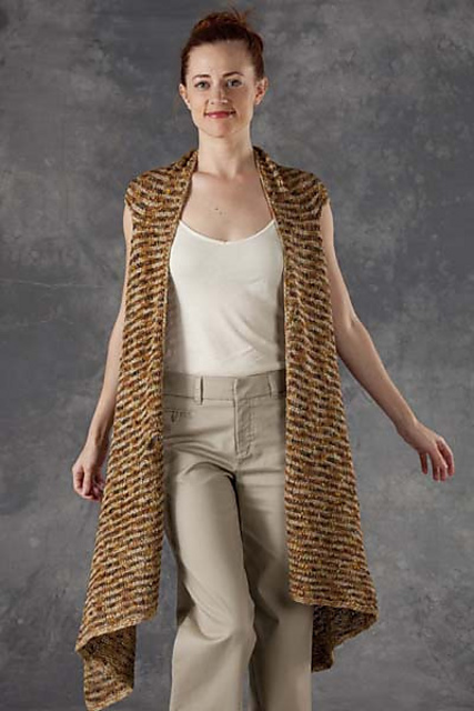 5400A Striped Buttonhole Butterfly Long Vest