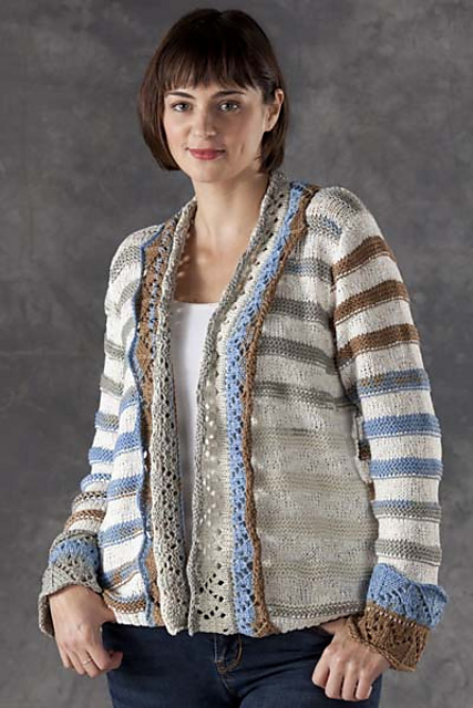 5400E Eyelet Flange Cardigan
