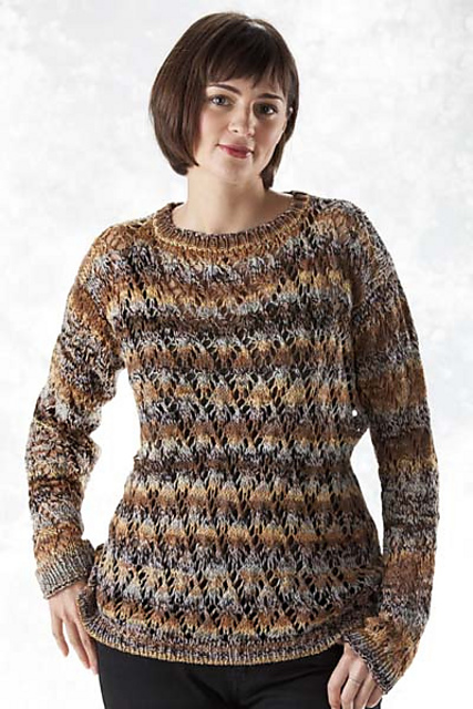 5401F Openwork Diamond Cable Pullover