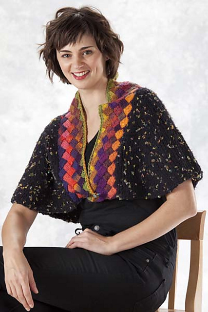 5403F Caplet with Entrelac Collar