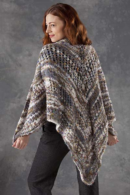 5404E Striped Openwork Triangle Shawl