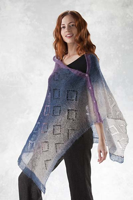 5405K Openwork Diamond Buttoned Wrap
