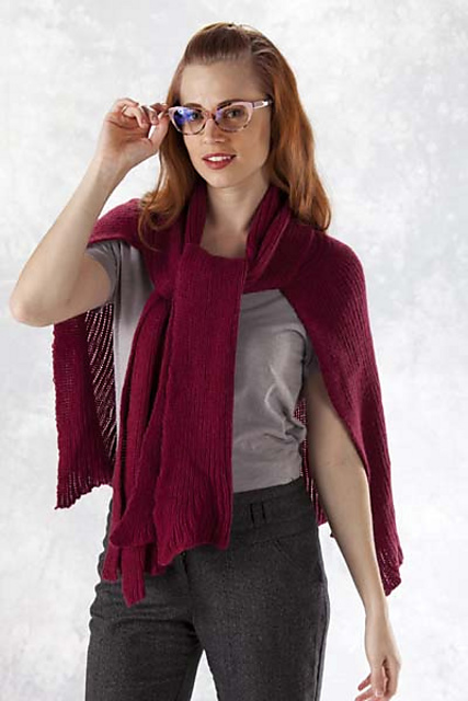 5406B Ribbed Swing Tie Shawl
