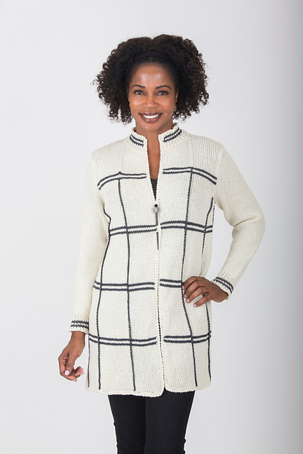 5502D Chekerboard Pleated Jacket