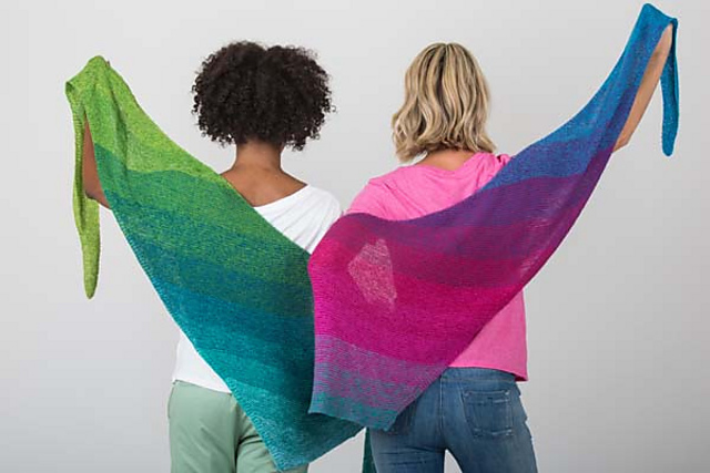 5501F Diagonal Garter St. Sail Shawl
