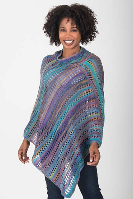 5501L Eyelet Stripe Poncho
