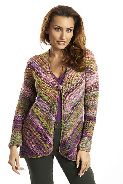 5600A Diagonal Slip Stitch Cardigan