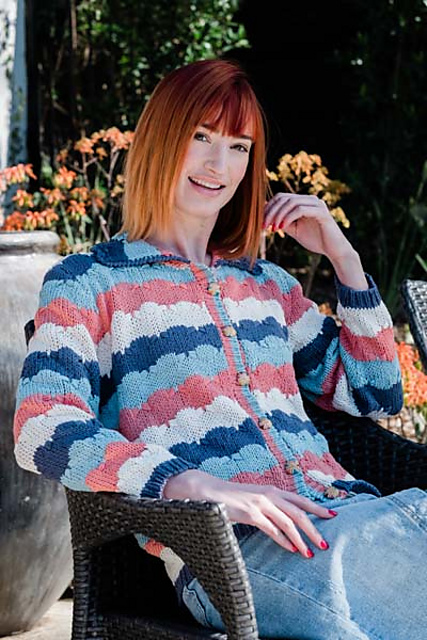 5800D Blink Striped Butterfly Cardigan