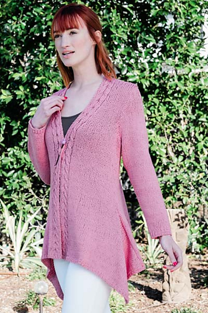 5800B Blink Cabled Border Swing Cardigan