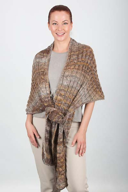 5701D Cabled/Ribbed Shoulder Wrap