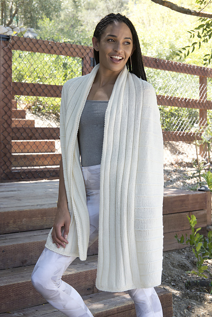 6301E Cool-Merino Ribbed Variation Wrap