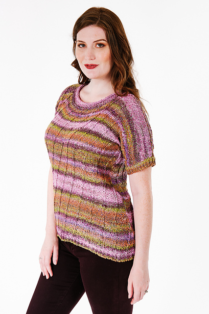 6100L Fleur Angled Slip Stitch T-Shirt Pullover