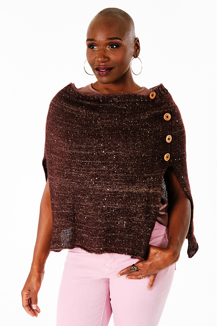 6101D Silkhair & Diamante Side Buttoned Cape