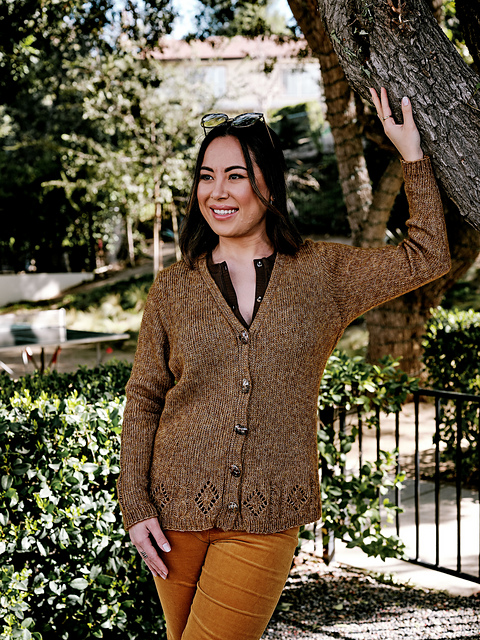 6400T Puno Due Cabled Eyelet Cardigan