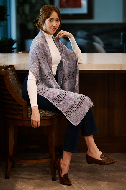 6500U Milos & Spirit Striped Eyelet Wrap