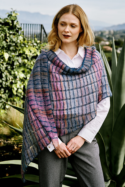6601D Silkhair Print & Nastrino Slip Box Shawl