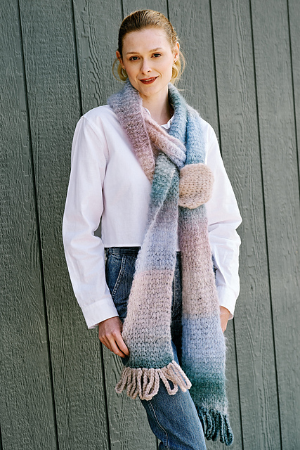 6601K Indulge Soffio Tunisian Crochet Scarf