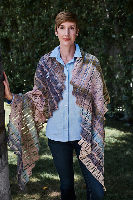 Ravelry: 6701H Stairstep Eyelet Wrap pattern by Barry Klein