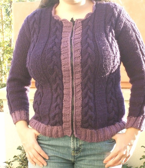 Almost seemless braided cardigan