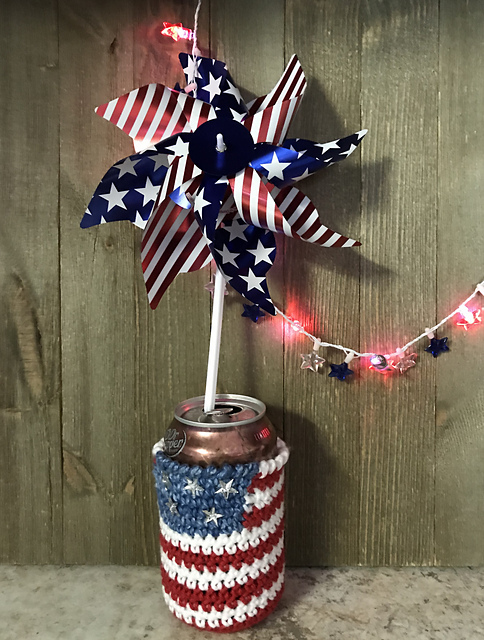 American Flag Can Cozy