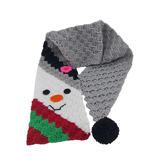 Snowman Face Scarf C2C