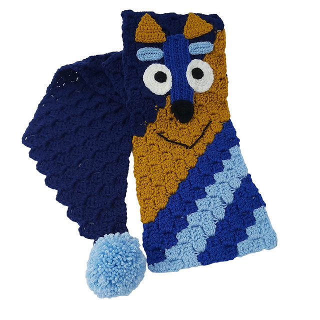 Blue Dog Scarf C2C