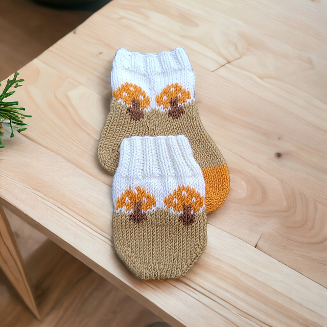 Ensemble Chaussettes / Moufles bébé Champi