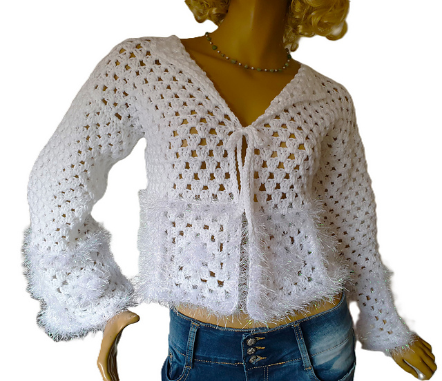 Fluffy Snowdrop Cardigan