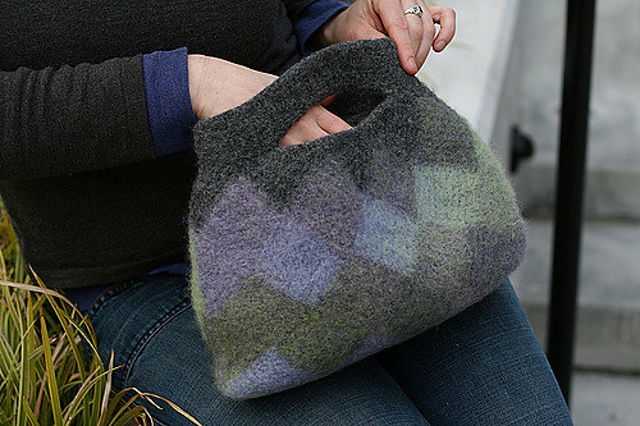 Felted Entrelac Clutch