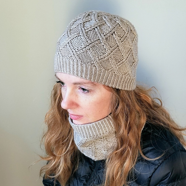 Weaving Diamonds Toque & Cowl