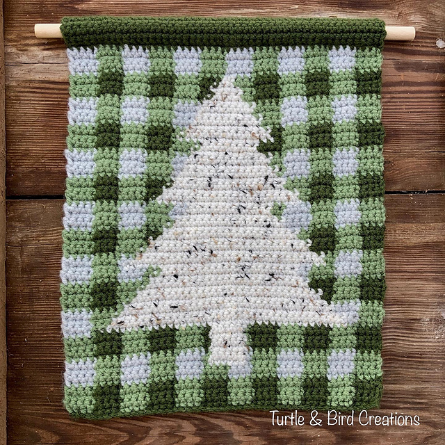 Plaid Christmas Tree Wall Hanging