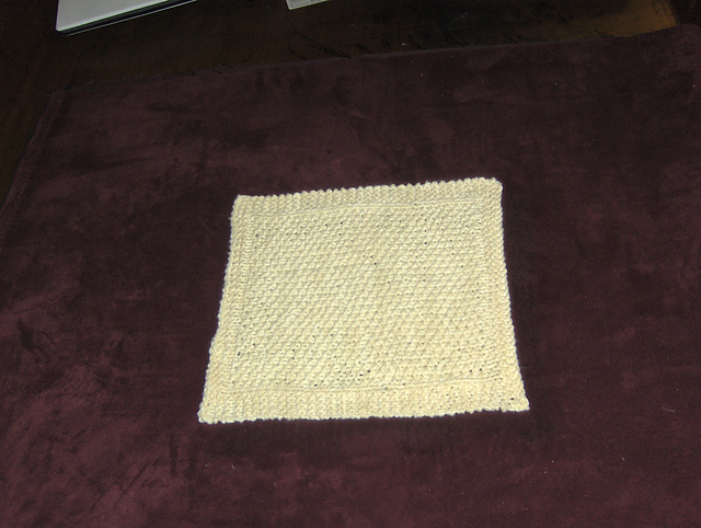 K-104, Moss Stitch Dishcloth with Garter Stitch Border