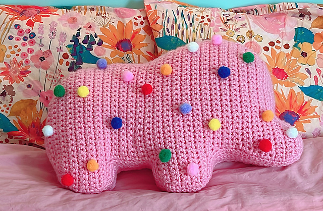 Pink Elephant Cookie Pillow
