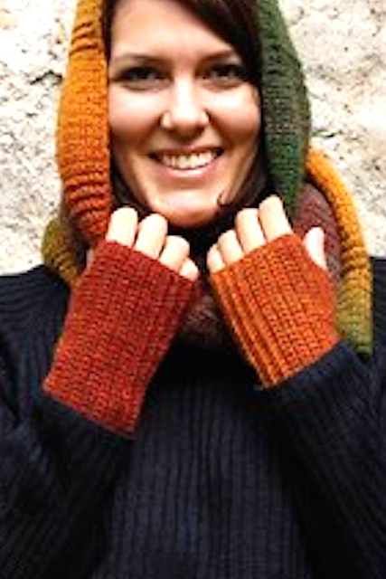 Autumnal wrist warmers/Höstliga handledsvärmare