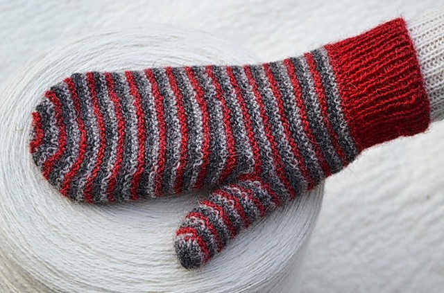 Ann's stripy mittens