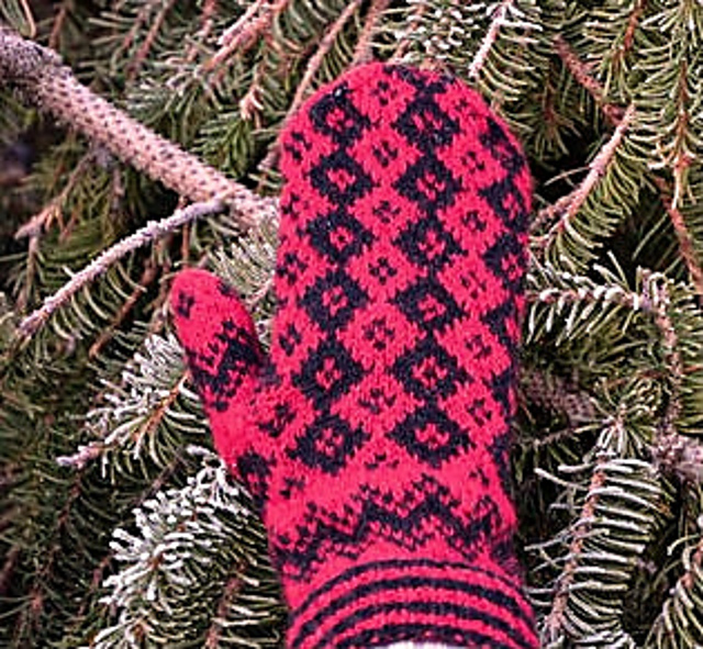 Red & black Öland mitt